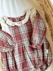 Autumn Plaid Ruffle Romper