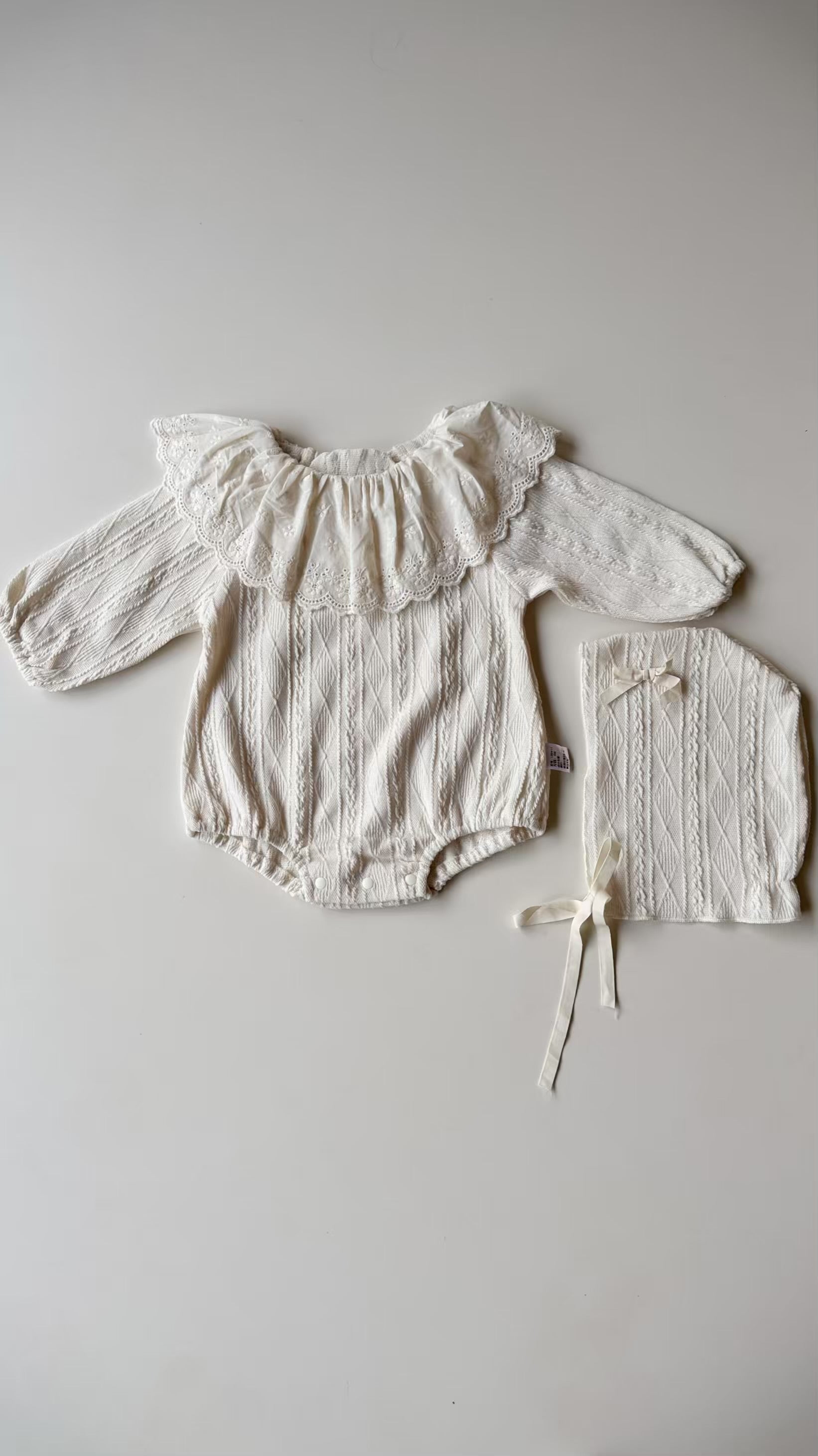 Liora Lace & Knit Baby Set