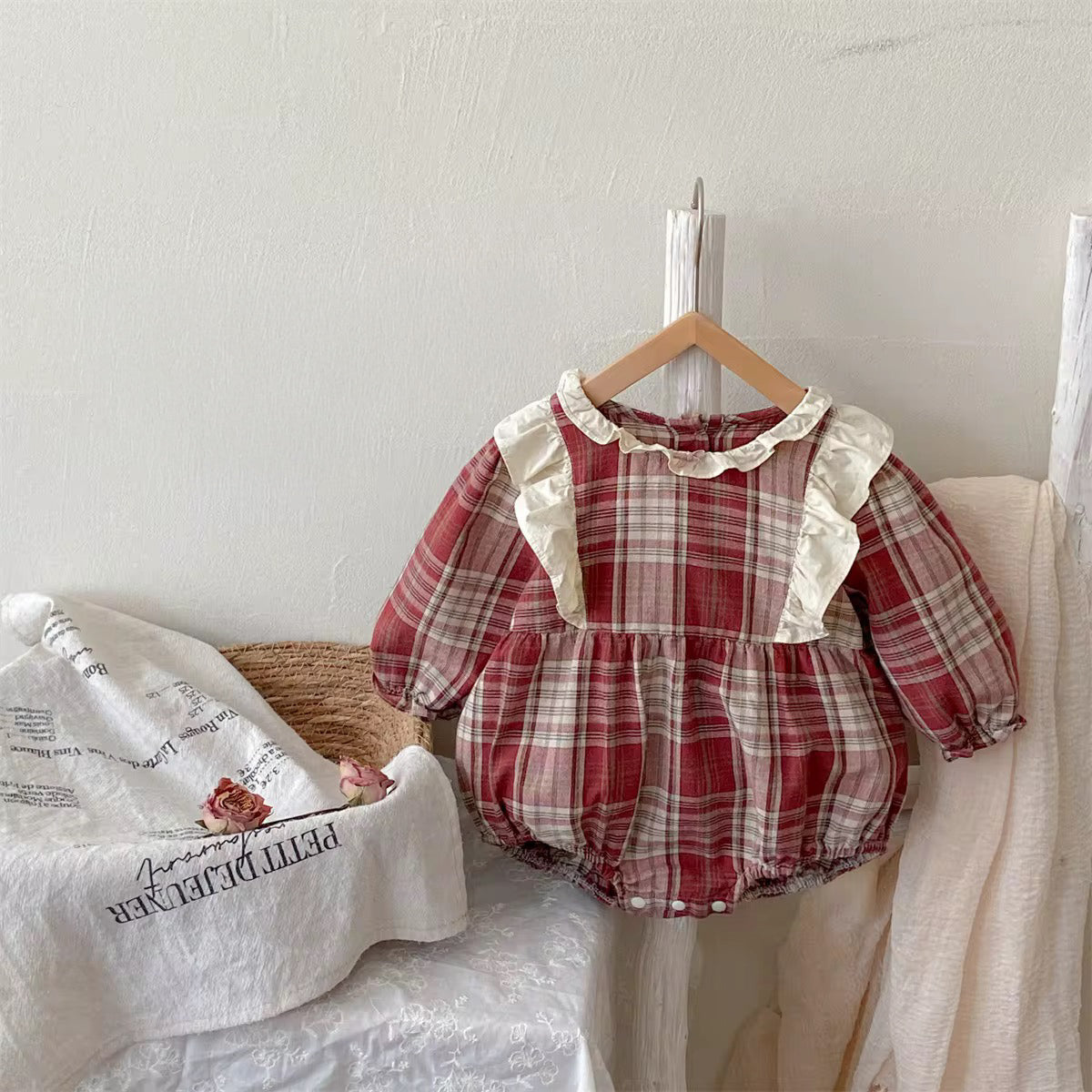 Autumn Plaid Ruffle Romper