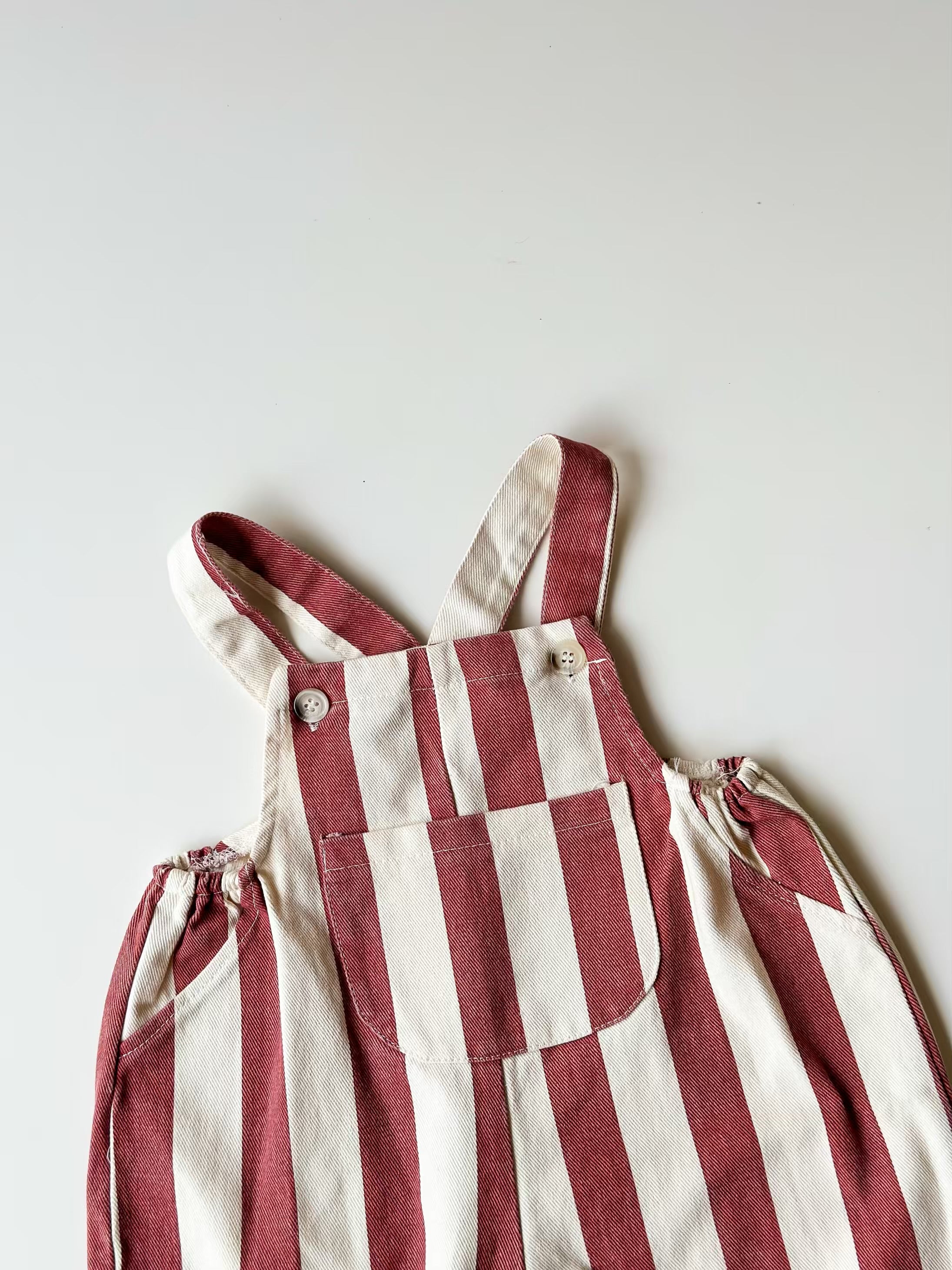 Candy Stripe Overall Set