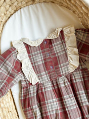 Autumn Plaid Ruffle Romper