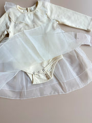 Ivory Organza Layered Dress
