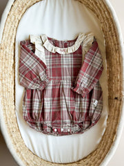 Autumn Plaid Ruffle Romper