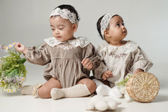 Elena lace collar romper