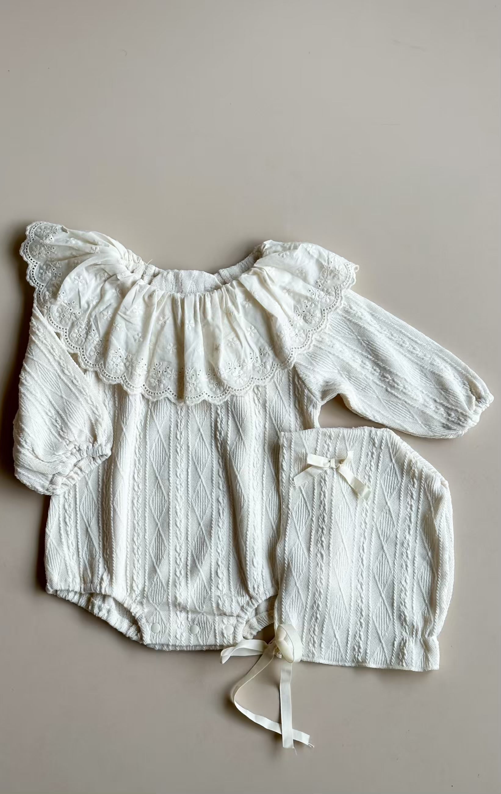 Liora Lace & Knit Baby Set
