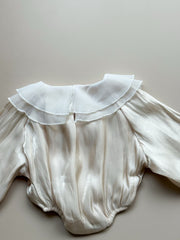 Silky Petal Collar Romper