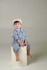 Button Bear Denim Romper