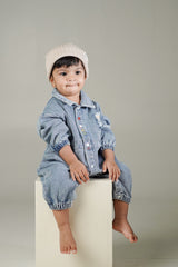 Button Bear Denim Romper
