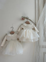 Ivory Organza Layered Dress