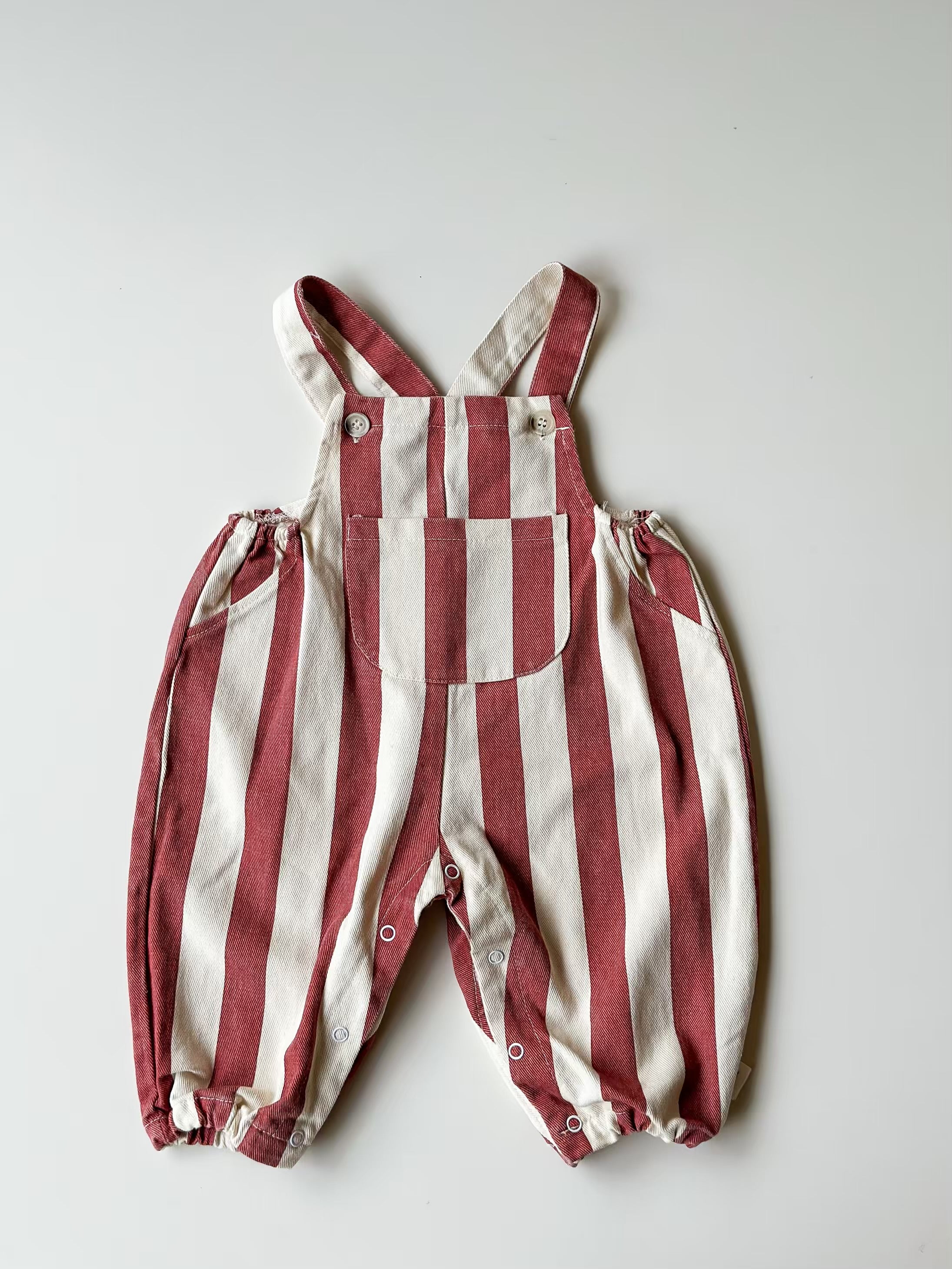 Candy Stripe Overall Set