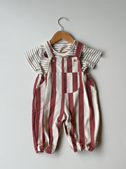 Candy Stripe Overall Set