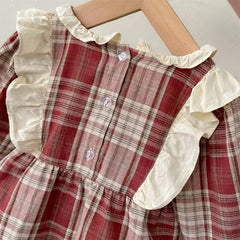 Autumn Plaid Ruffle Romper