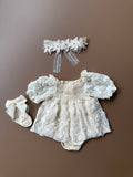 Ivory Bloom Lace Romper