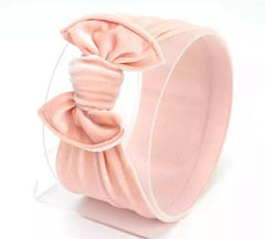 Pink velvet bella bow