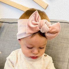 Pink velvet bella bow