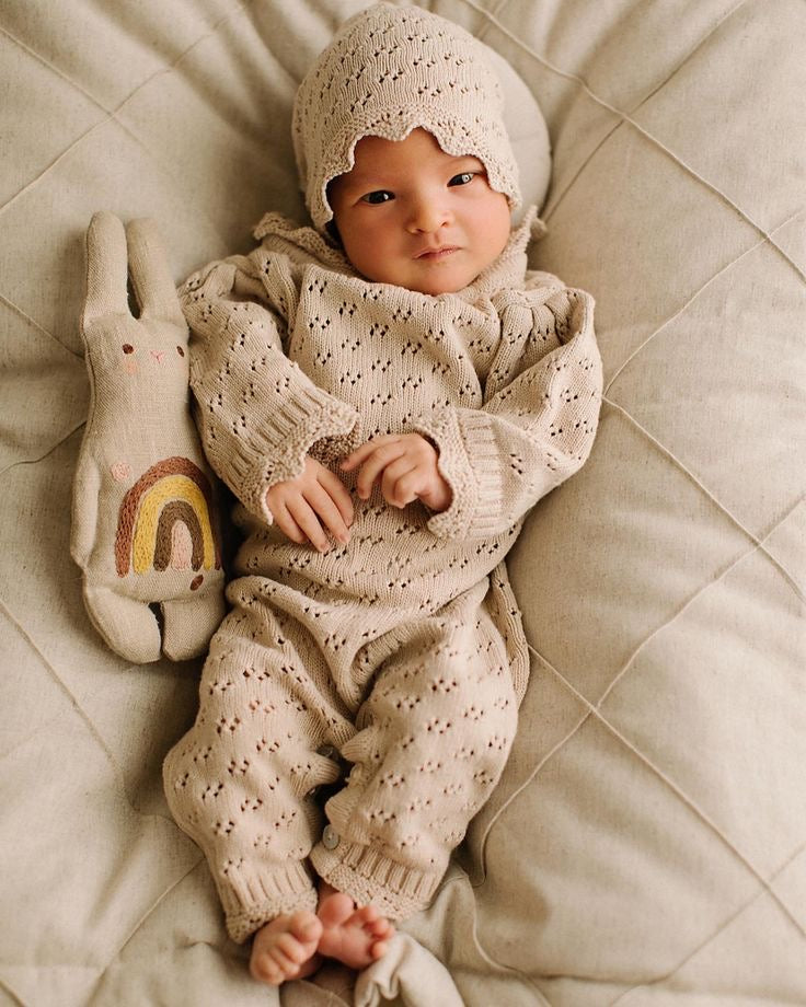 Mabel Knit bodysuit+bonnet