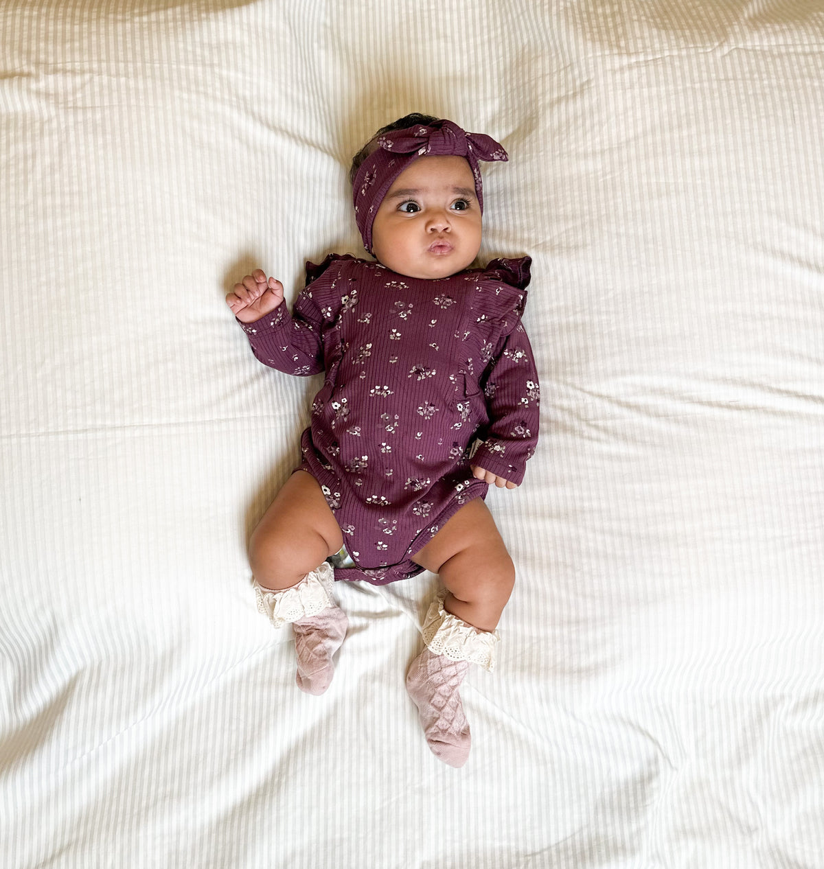 Mila mulberry bodysuit +headband