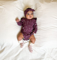 Mila mulberry bodysuit +headband