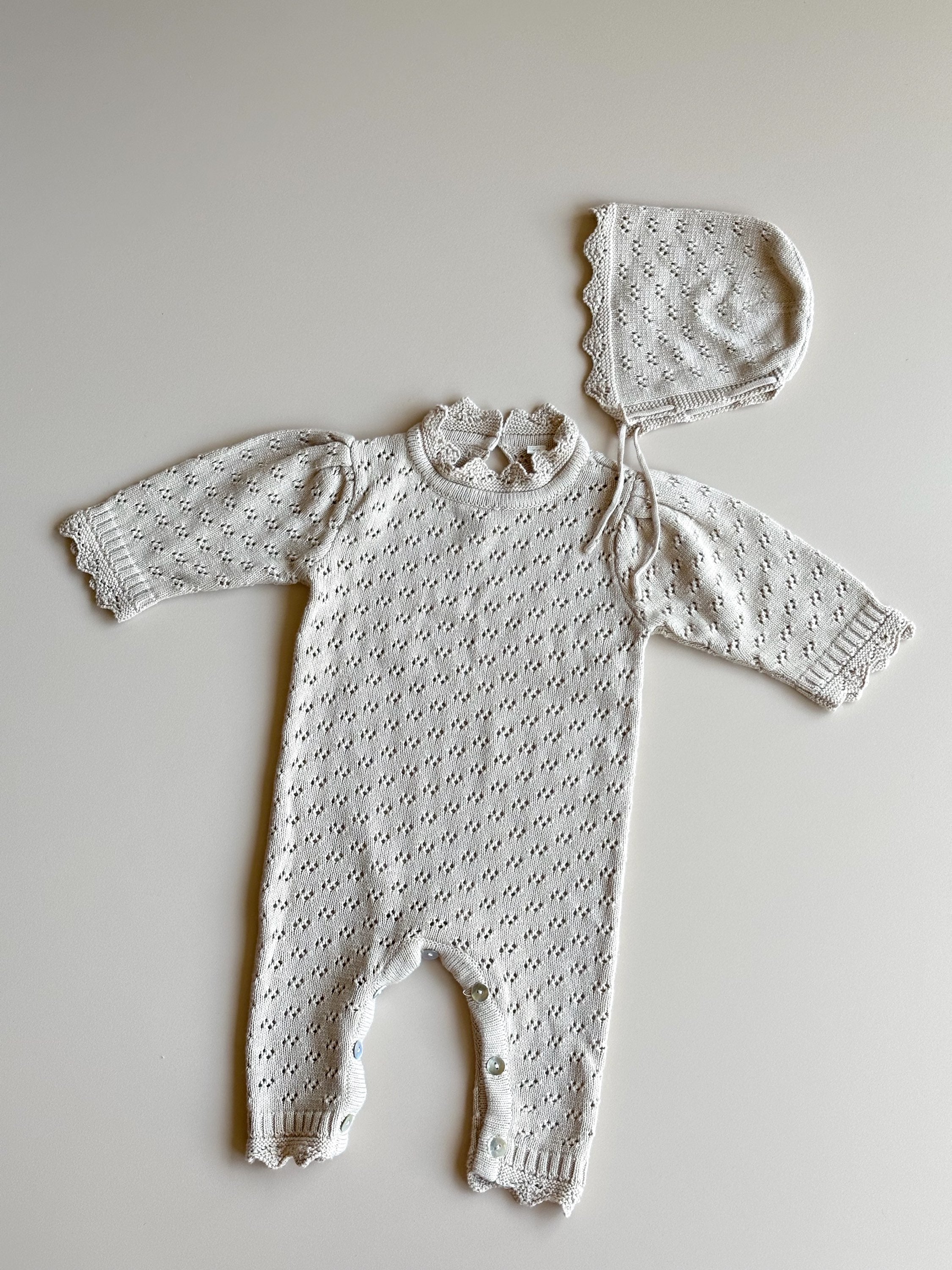 Mabel Knit bodysuit+bonnet