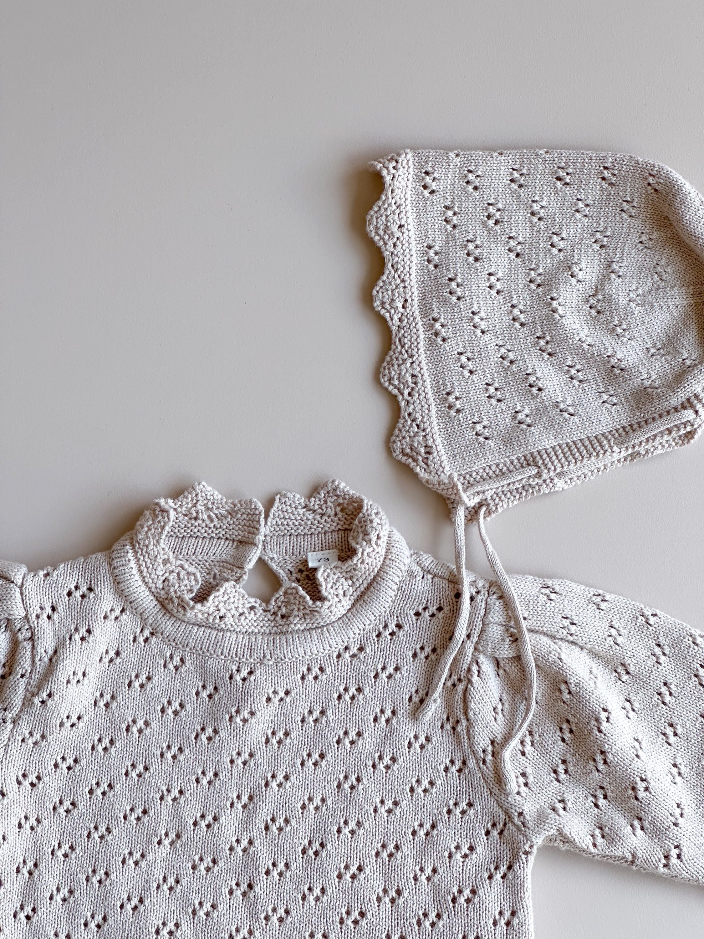 Mabel Knit bodysuit+bonnet