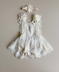 Mia lace Romper+ headband