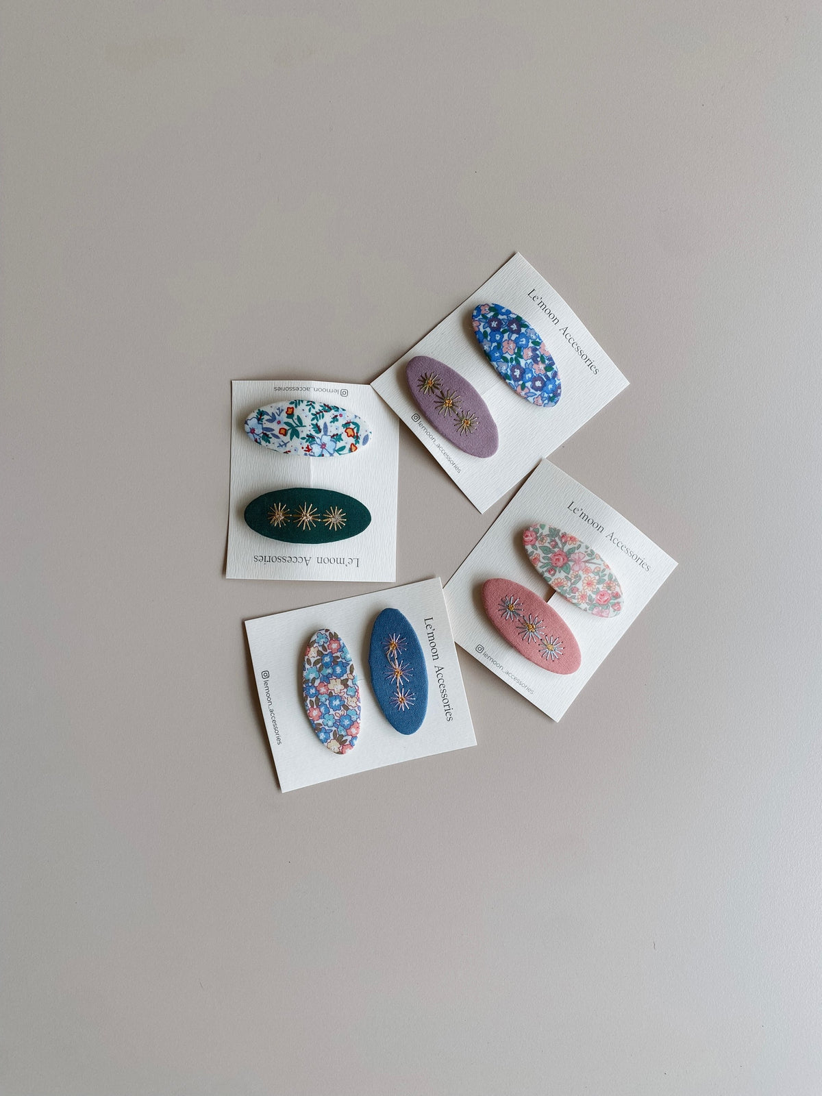 Leila Floral snap clip set