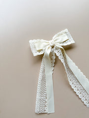 Vintage Lace Bow Clip