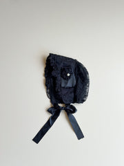Midnight blossom baby bonnet