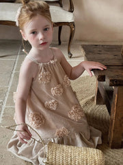 Neutral Bloom Petal Dress