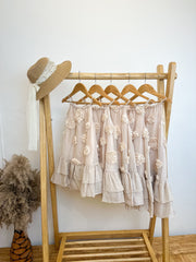 Neutral Bloom Petal Dress