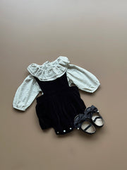Velvet charm romper set