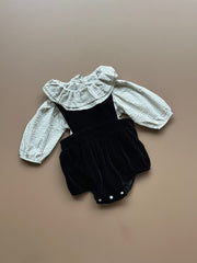 Velvet charm romper set