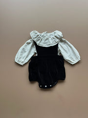 Velvet charm romper set