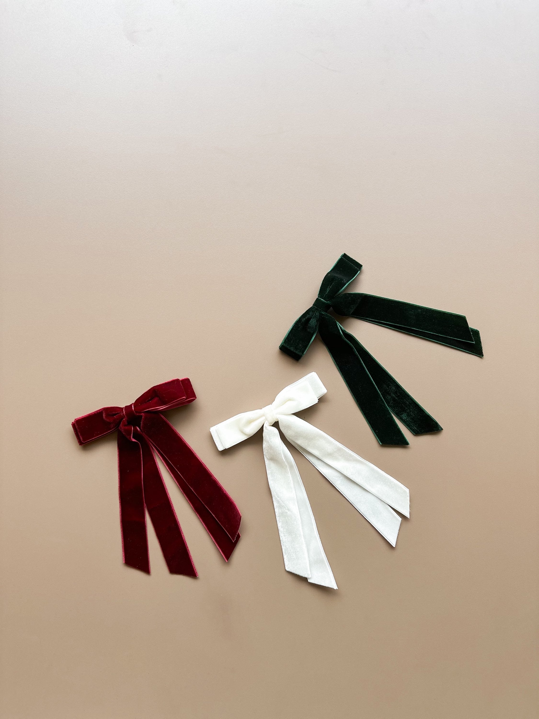 Velvet Charm Bow Clip