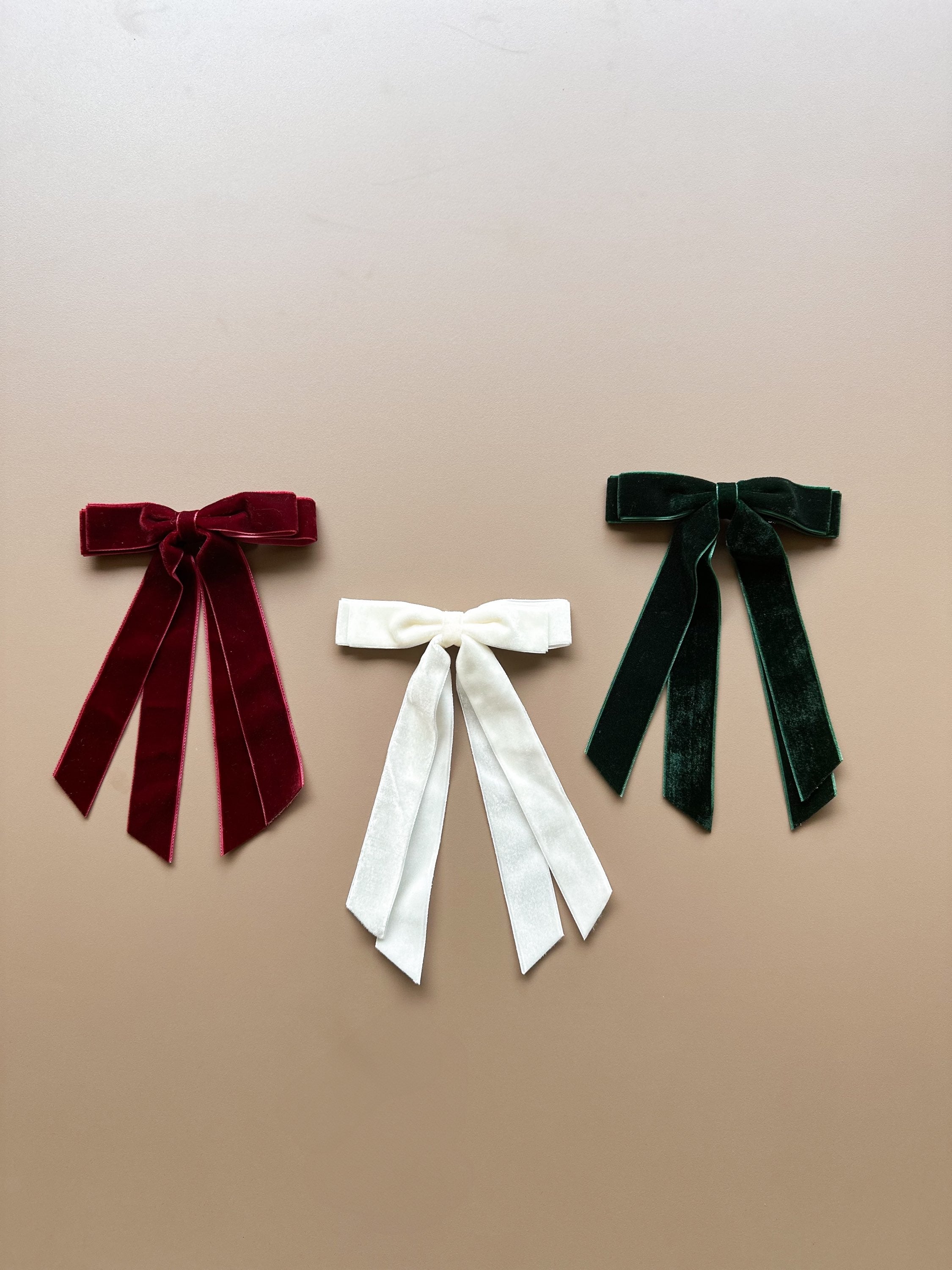 Velvet Charm Bow Clip