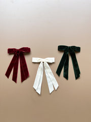 Velvet Charm Bow Clip