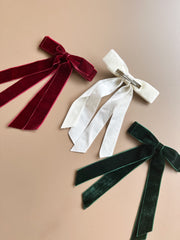 Velvet Charm Bow Clip