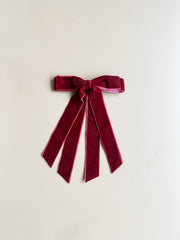 Velvet Charm Bow Clip