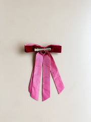 Velvet Charm Bow Clip