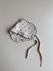 Sarah frill romper& bonnet set