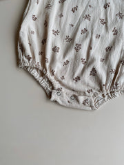 Sarah frill romper& bonnet set