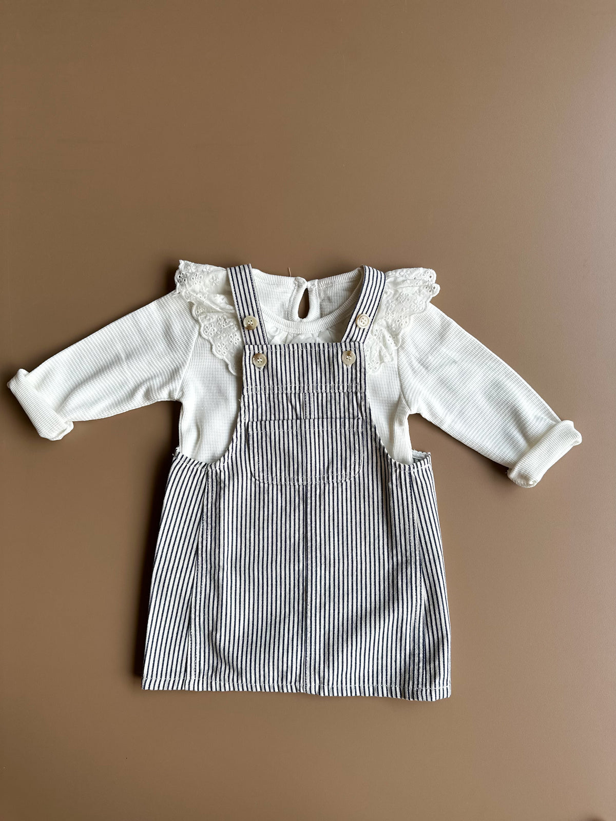 Lila Stripe Pinafore Set