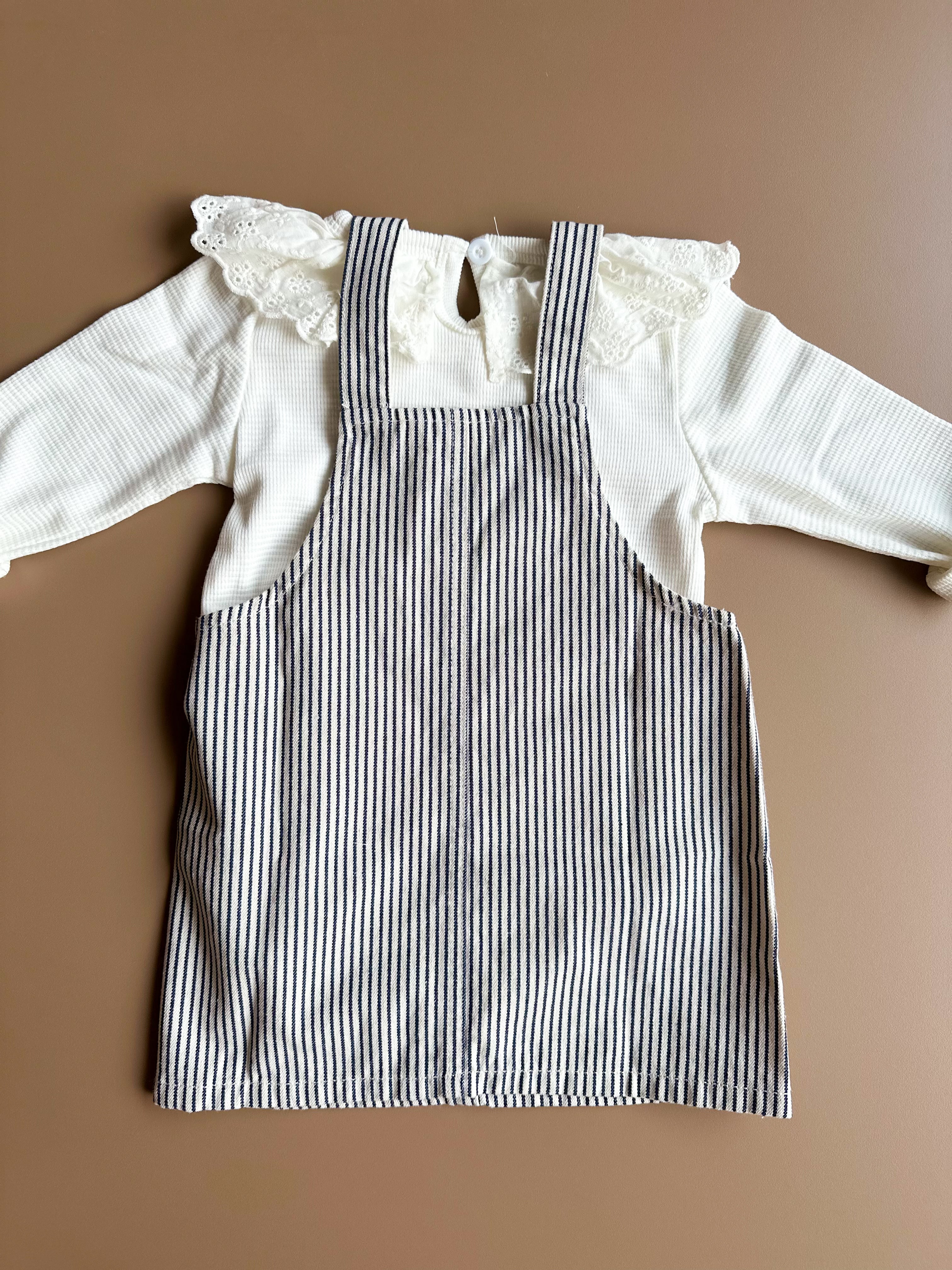 Lila Stripe Pinafore Set