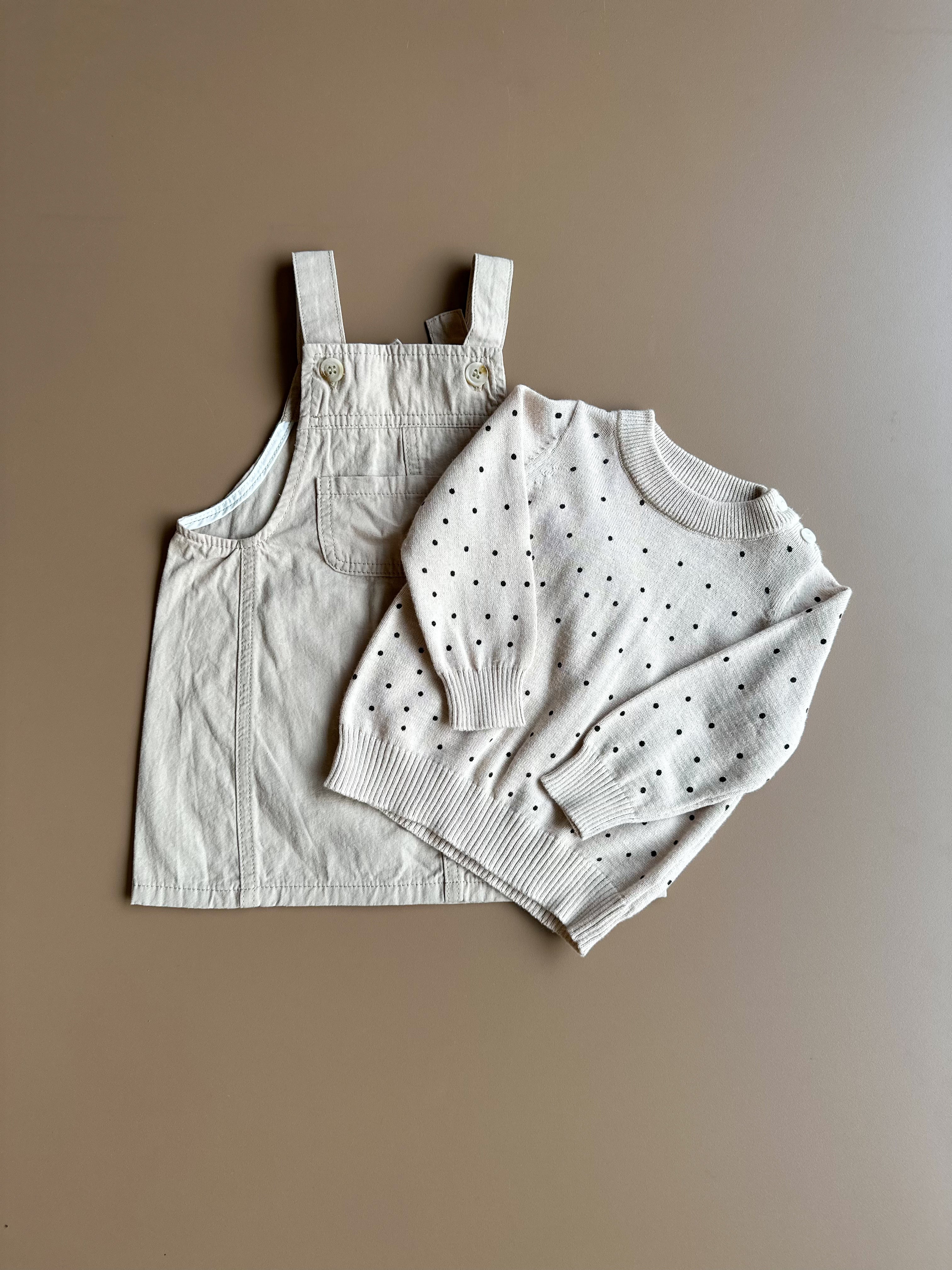 Polka Charm Pinafore Set